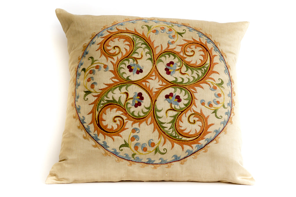 Pure Silk Motion Suzani Pillow