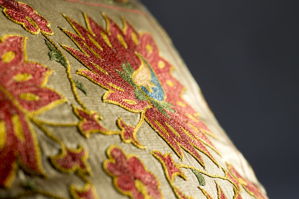 Pure Silk Leaf Suzani Pillow