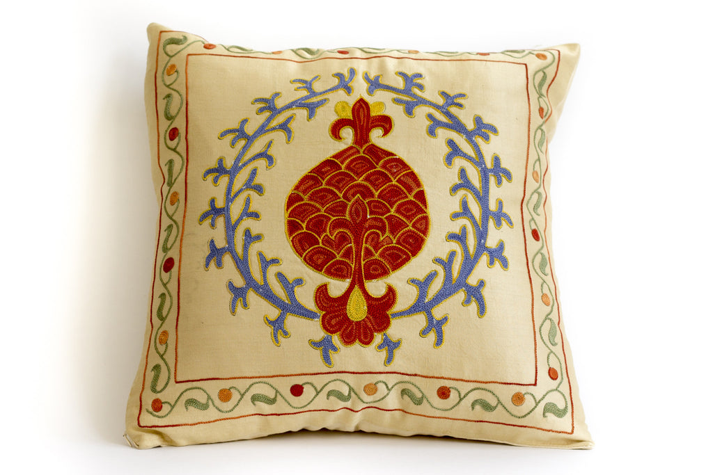 Pure Silk Root Suzani Pillow