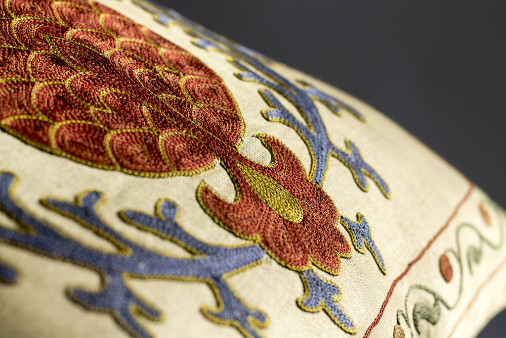 Pure Silk Root Suzani Pillow