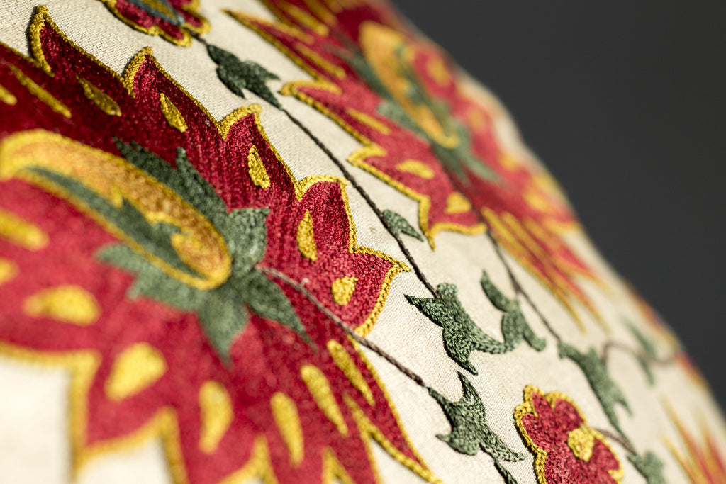 Pure Silk Leaf Suzani Pillow