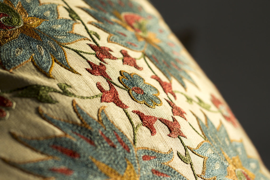 Pure Silk Leaf Suzani Pillow