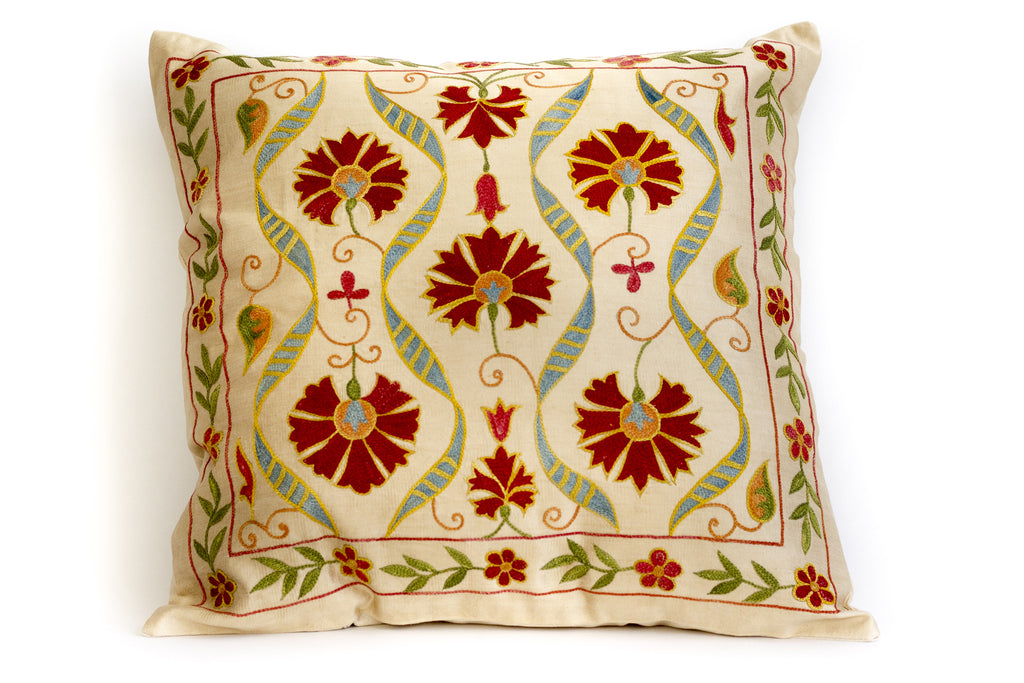Pure Silk Stream Suzani Pillow
