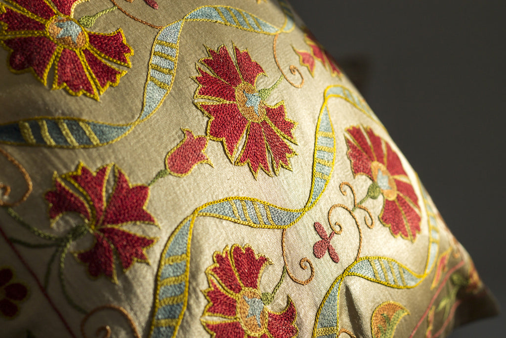 Pure Silk Stream Suzani Pillow