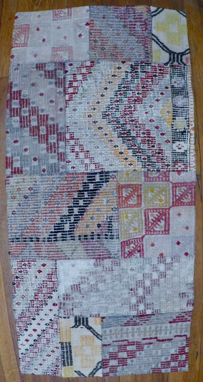 Vintage Wool on Wool Patchwork Kilim 1’11” X 4’1”