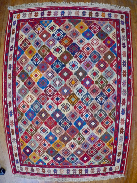 New Wool on Cotton Rahra Soumak 3’4” X 4’8”