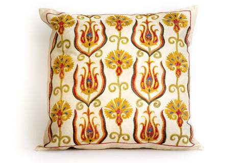 Pure Silk Flower Suzani Pillow