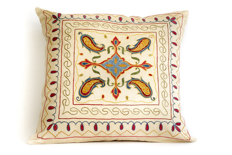 Pure Silk Frame Suzani Pillow