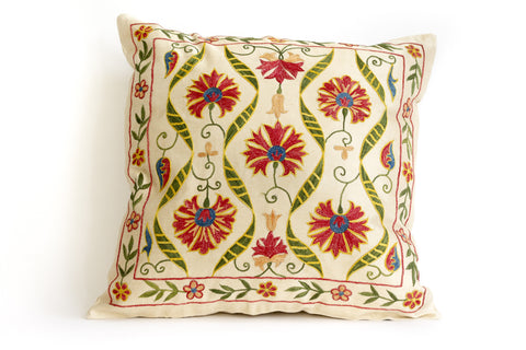 Pure Silk Stream Suzani Pillow