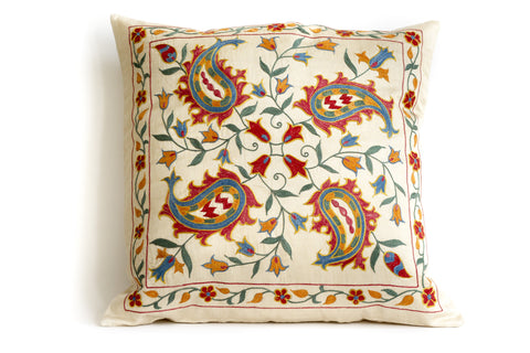 Pure Silk Garden Suzani Pillow