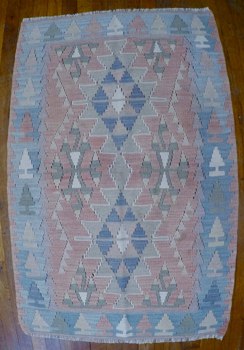 New Wool on Wool Kilim 2’6” X 3’10”