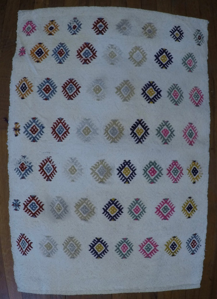 Vintage Wool on Cotton Nomad Cicim Kilim 2’2” X 3’5”
