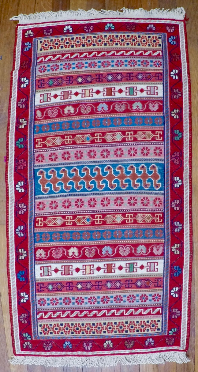 New Wool on Cotton Rahra Soumak 1’9” X 3’5”