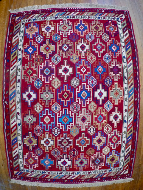 New Wool on Cotton Rahra Soumak 3’7” X 5’