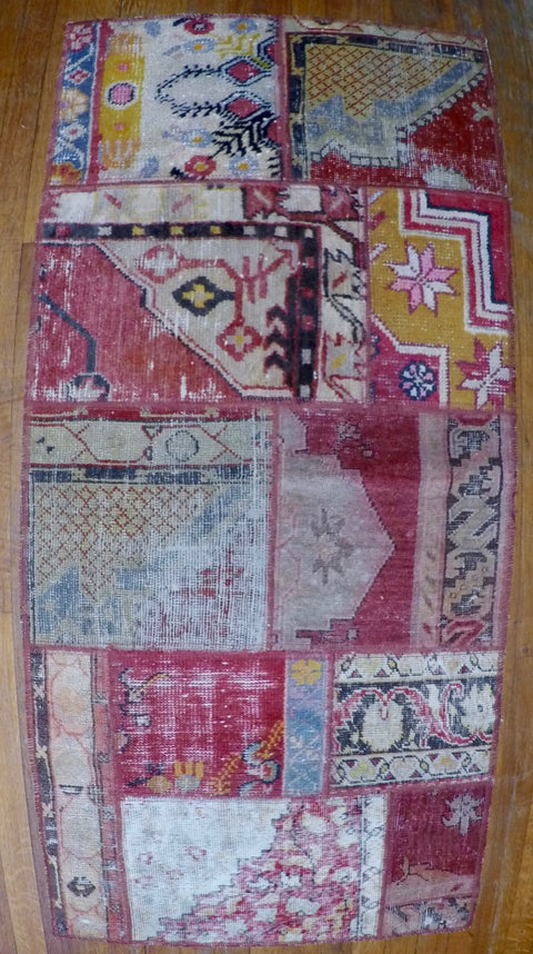 Vintage Wool on Wool Patchwork Kilim 2’4” X 5’