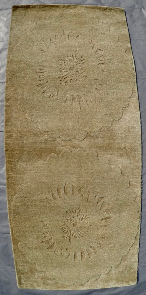 New Silk and Wool on Cotton Hand-knotted Rug 2’2” X 5’1”