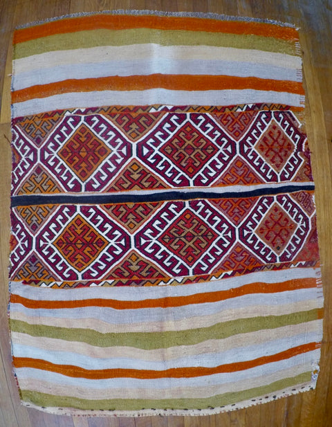 Vintage Wool on Cotton Nomad Cicim Kilim 2’2” X 3’5”