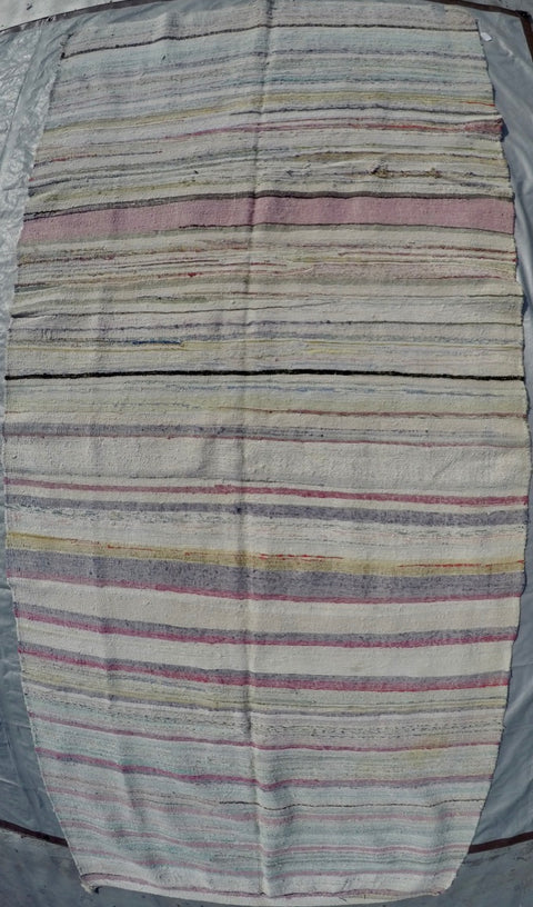 New Handwoven 100% Cotton Scraps Kilim 4’8” X 10’4”