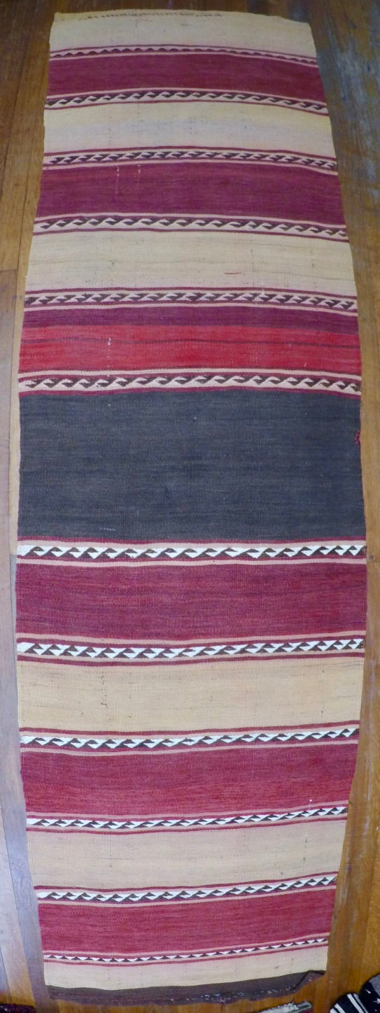 Vintage Wool on Wool Nomad Cicim Kilim 2’2” X 8’2”