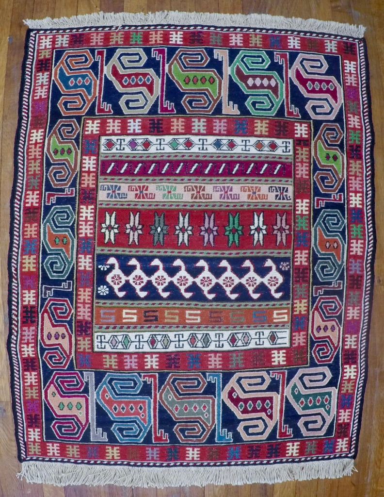 New Wool on Cotton Rahra Soumak 2’9” X 3’5”