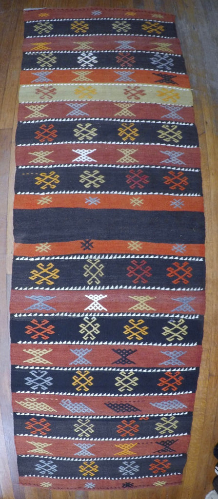 Vintage Wool on Wool Nomad Cicim Kilim 2’5” X 7’6”