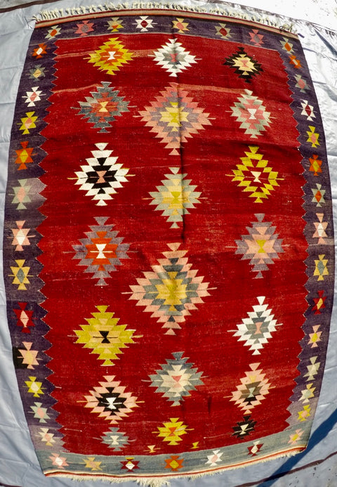 Vintage Wool on Wool Kilim 5’6” X 8’9”