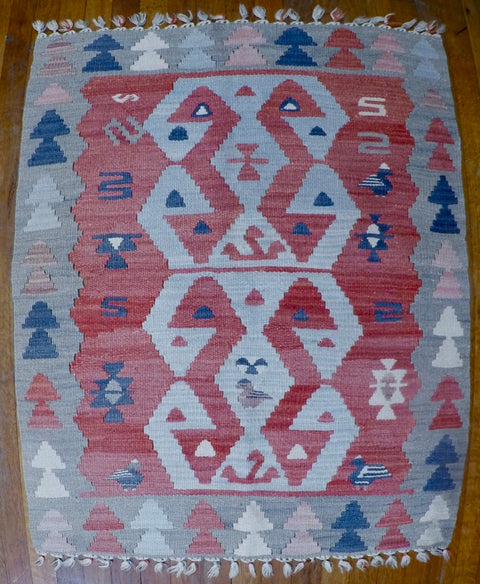 New Wool on Wool Kilim 2’10” X 3’4”