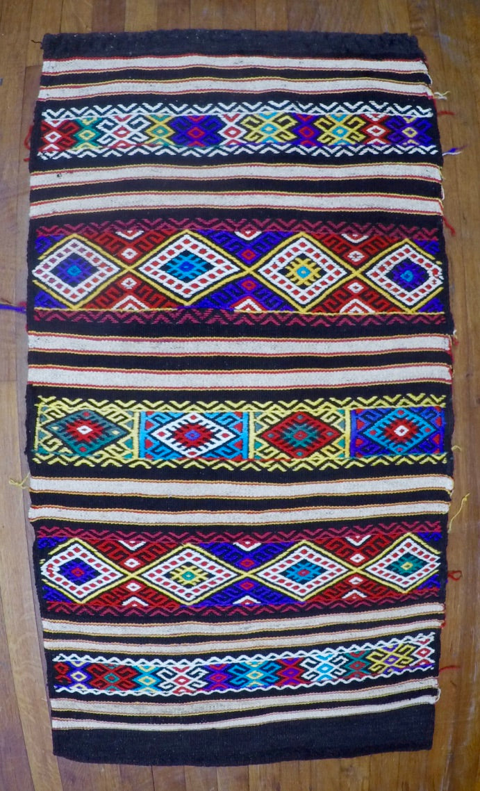 Vintage Wool on Wool Nomad Cicim Kilim 2’3” X 4’2”