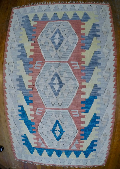 New Wool on Wool Kilim 3’8” X 5’9”