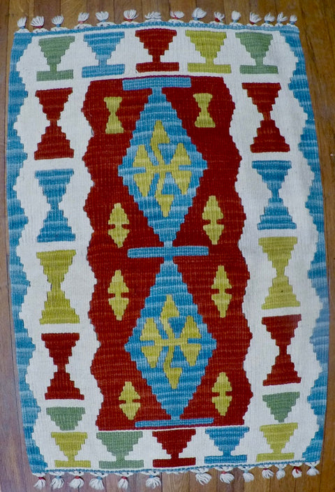 New Wool on Wool Kilim 2’ X 3’