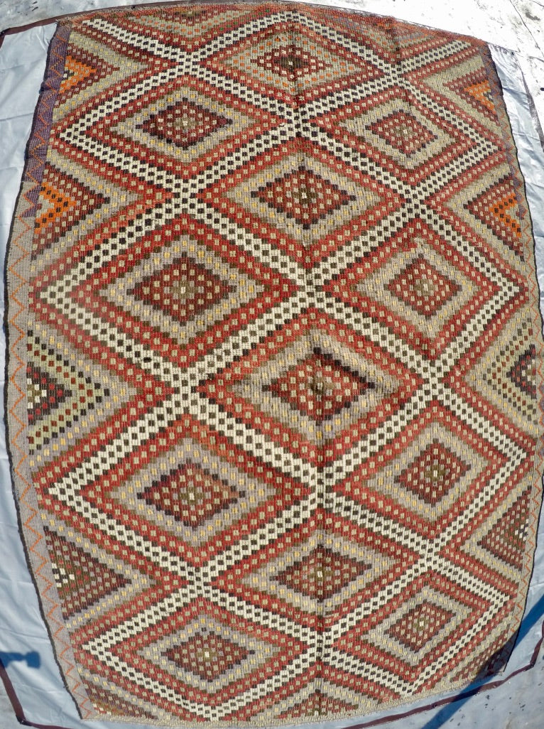 Mid 20th Century Cicim Kilim 6’3” X 9’9”